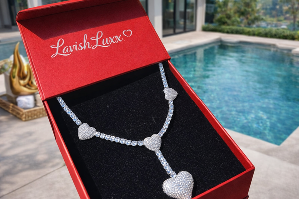 3 heart tennis necklace Luxx