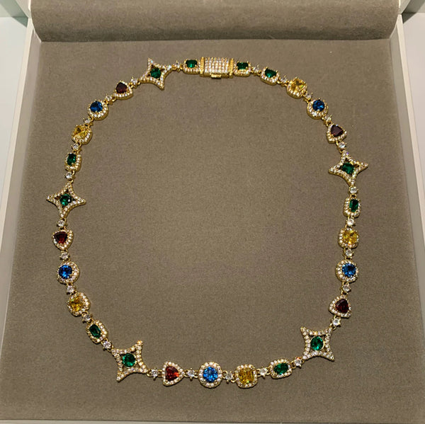 Colorful gemstone  necklace