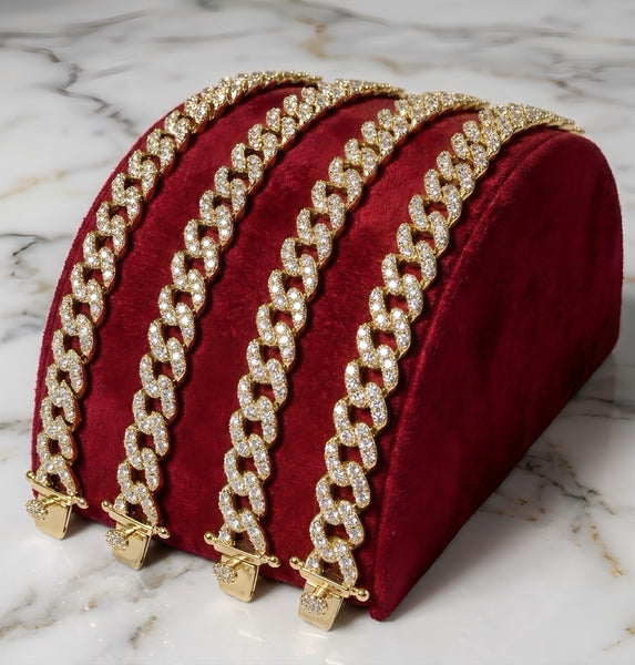 9mm Iced Out Cuban Link Bracelet