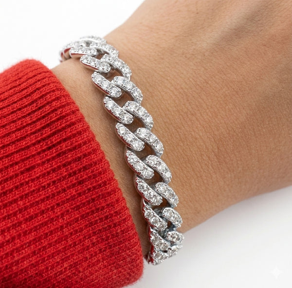 9mm Iced Out Cuban Link Bracelet