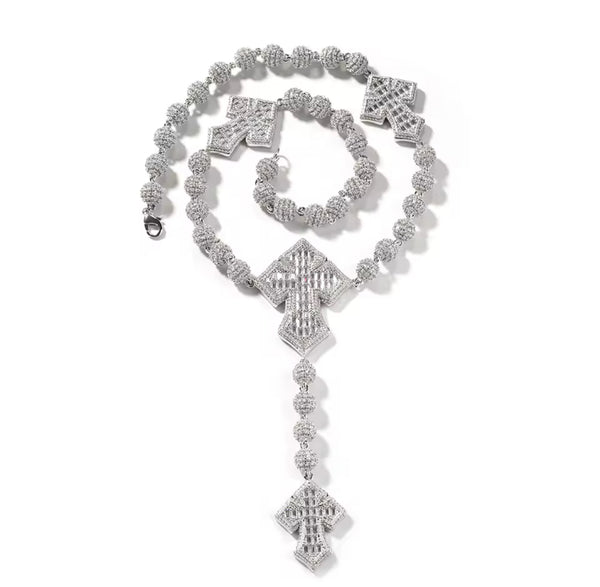 Beaded cross necklace