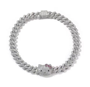 13mm Cuban link kitty necklace