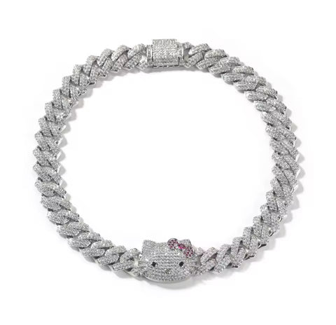 13mm Cuban link kitty necklace