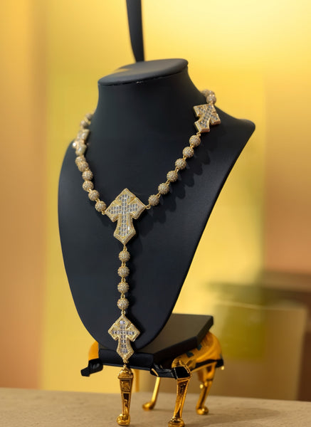 Beaded cross necklace