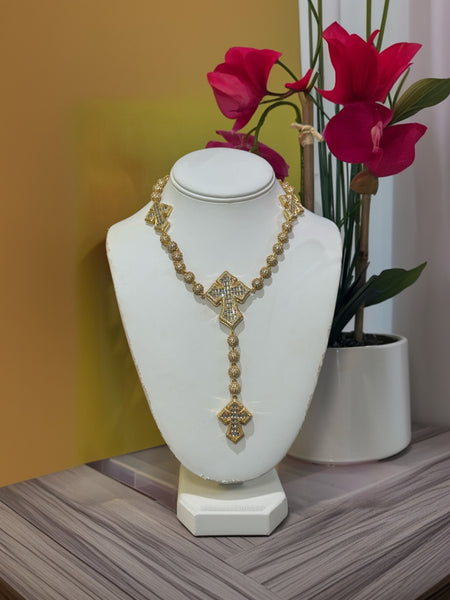 Beaded cross necklace