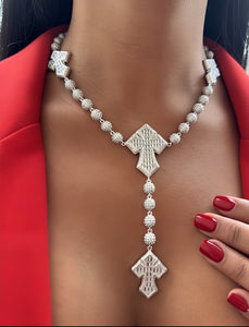 Beaded cross necklace