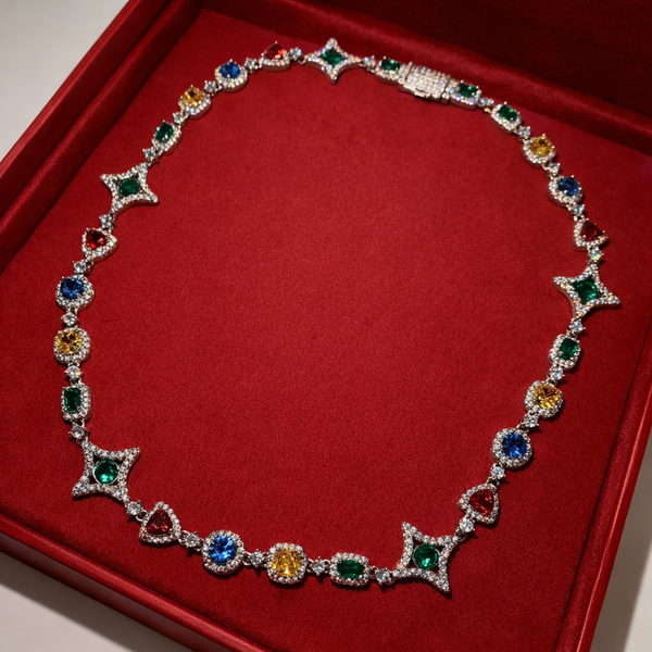 Colorful gemstone  necklace