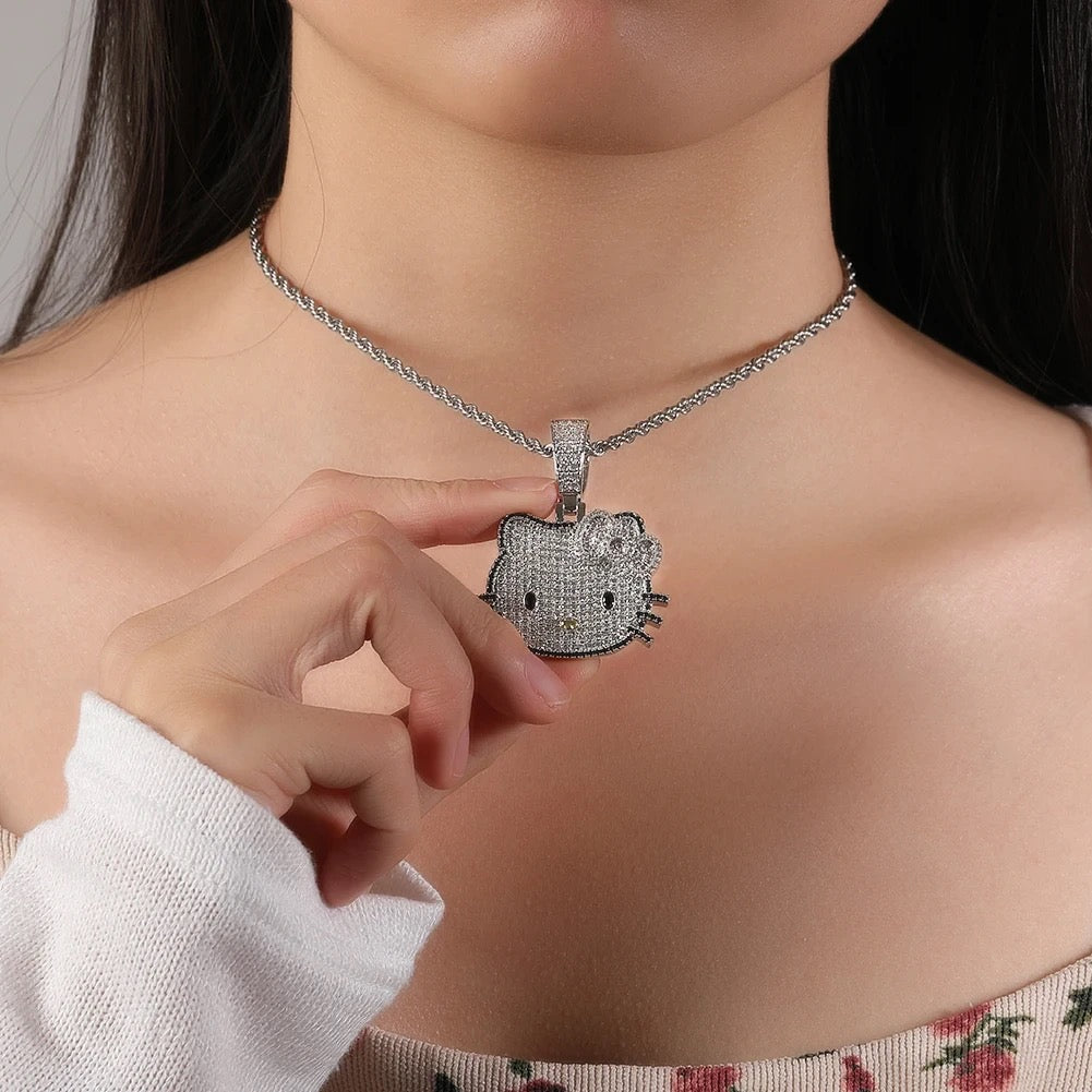 Mini Kitty bling necklace– Lavishluxxshop