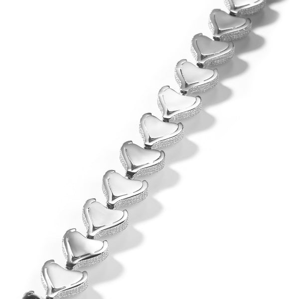 Iced Out CZ Heart Necklaces Pave Setting cz