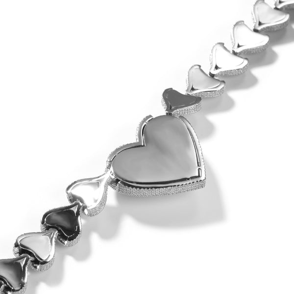 Heart Charms Necklaces for Women Iced Out Cubic Zirconia Heart Chokers PRE-ORDER ONLY