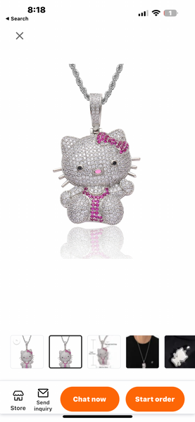 Full body Kitty  bling necklace