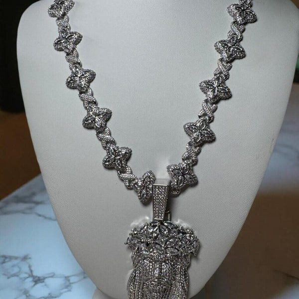 Clover necklace and Jesus pendant
