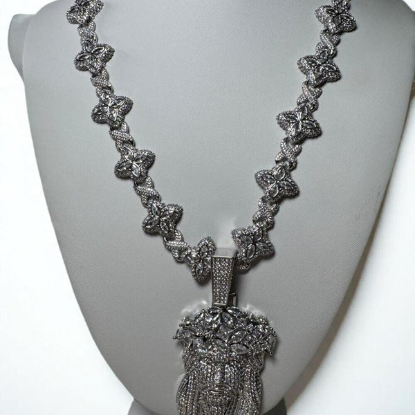 Clover necklace and Jesus pendant