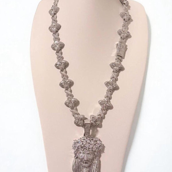 Clover necklace and Jesus pendant
