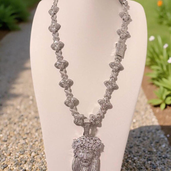 Clover necklace and Jesus pendant