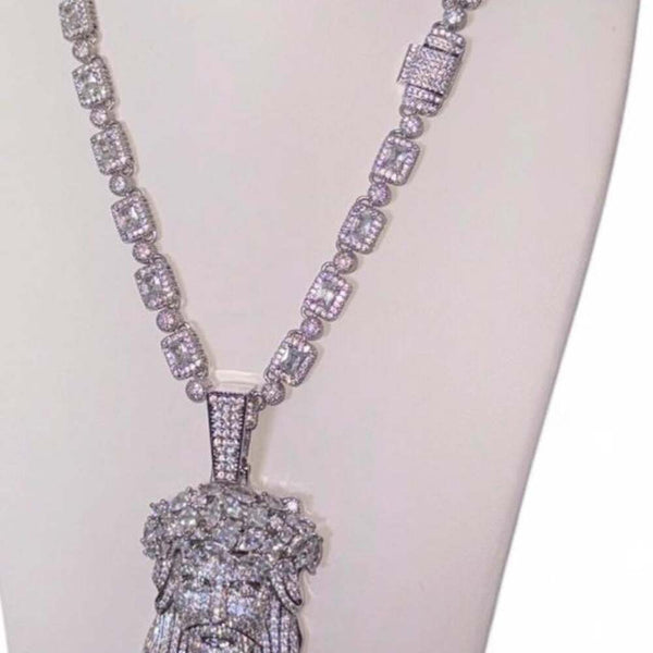Jesus Pendant And Tennis Cluster 20inch