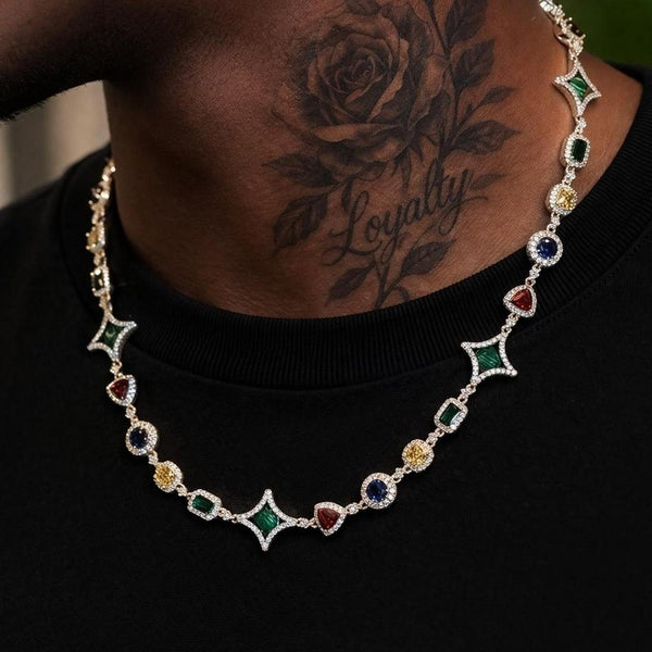 Multi Coloured Diamond Necklace set
