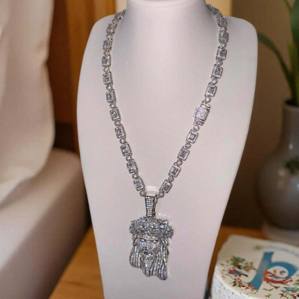 Jesus Pendant And Tennis Cluster 20inch