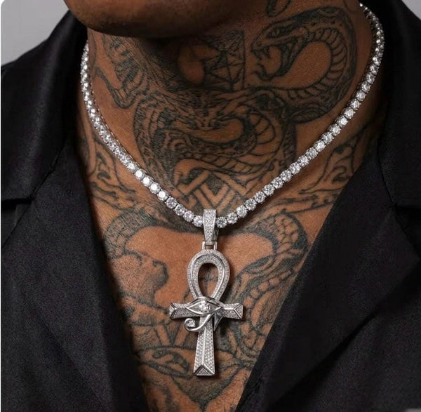 Ankh tennis chain necklace