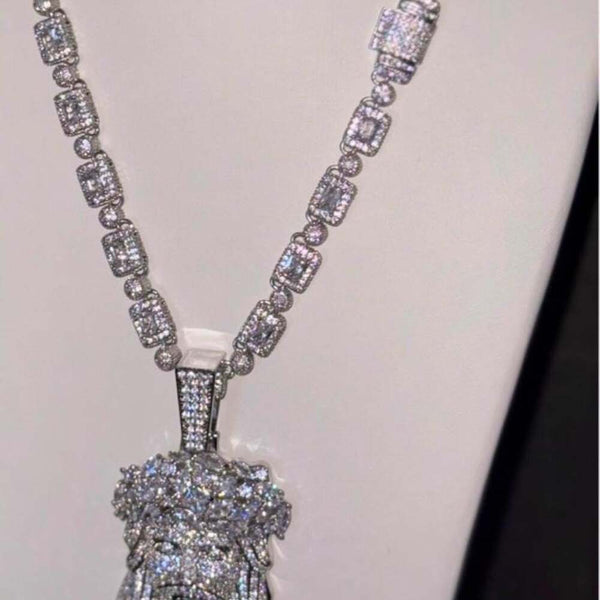 Jesus Pendant And Tennis Cluster 20inch