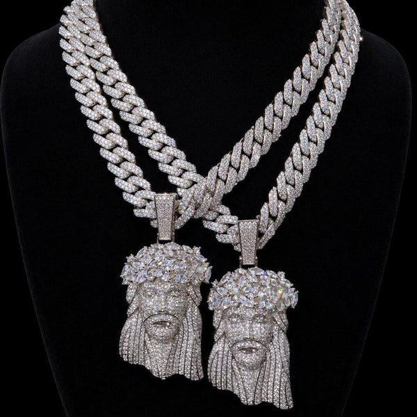 Jesus Diamond Pendant Necklace – 22 Inch 13MM Cuban Link Chain
