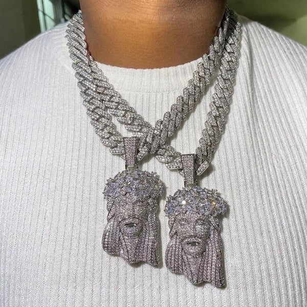 Jesus Diamond Pendant Necklace – 22 Inch 13MM Cuban Link Chain