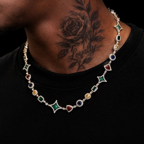 Multi colored gemstone necklace