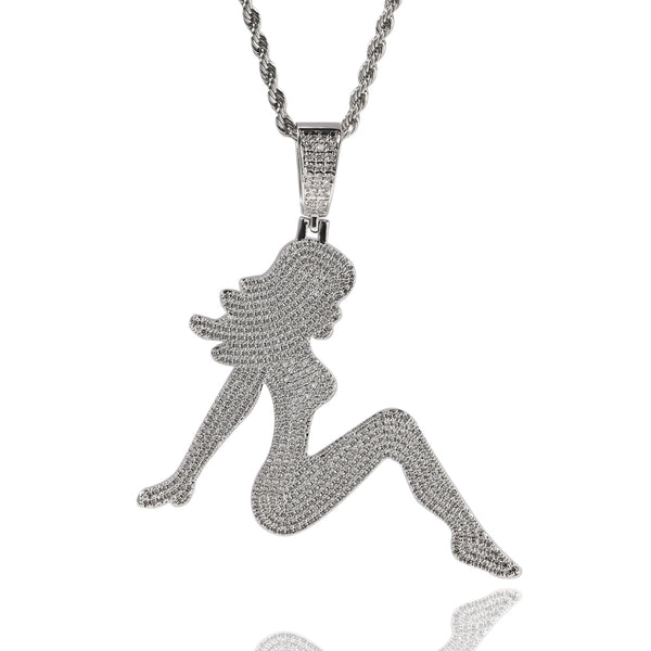 Sexy icy Lady Pendant Necklace