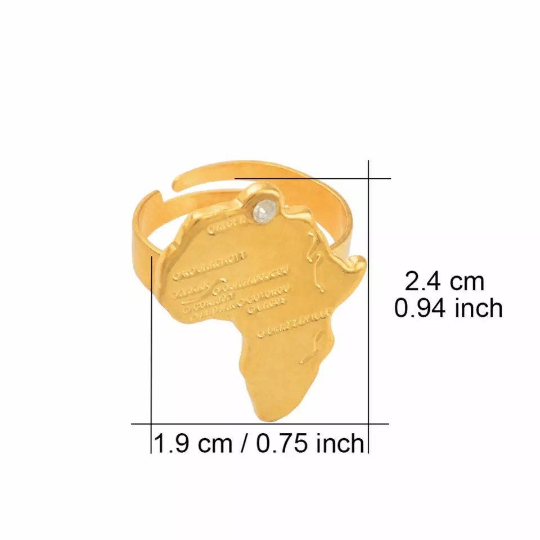 Africa Map ring– Lavishluxxshop