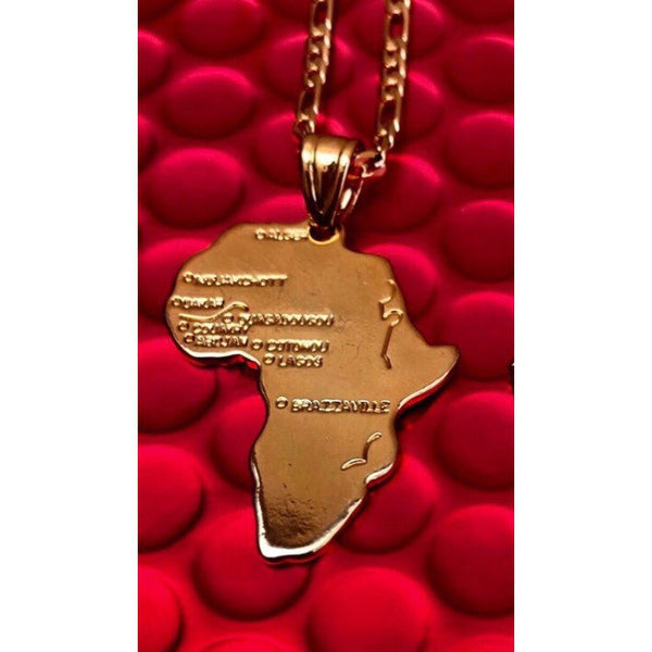 Iced Out Africa Map Pendant Necklace | Konga Online Shopping
