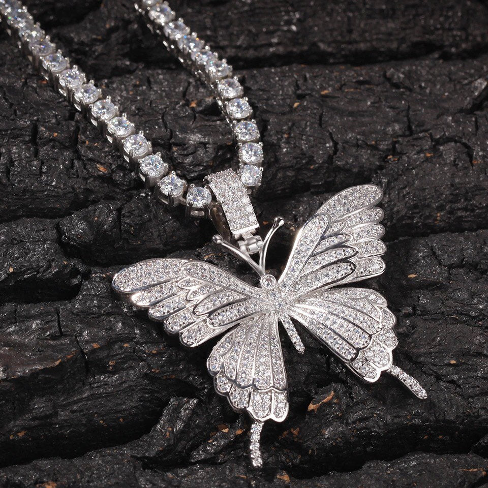 Butterfly tennis chain necklace hotsell