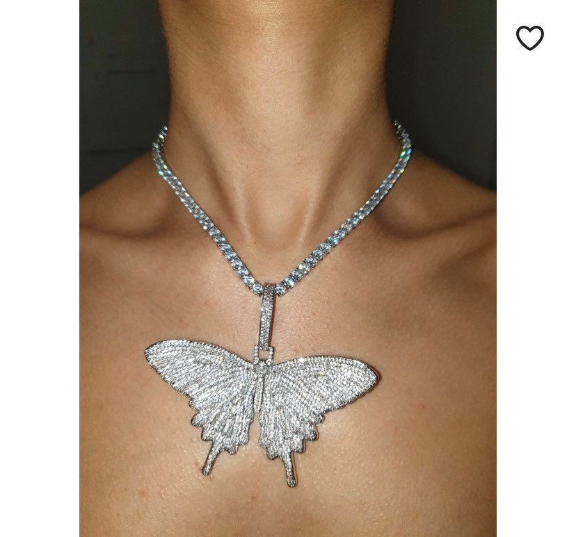 BIG cz butterfly tennis choker– Lavishluxxshop