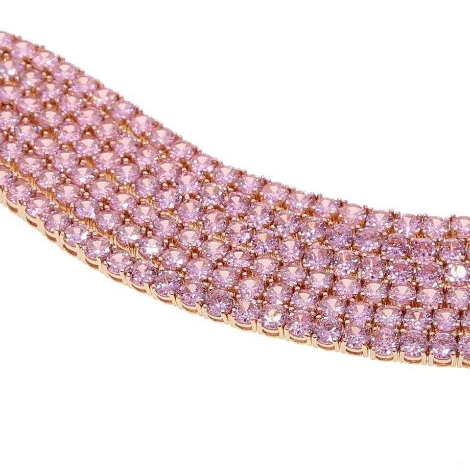 pink rhinestone anklet , luxury anklet , foot jewelry , anklet, gift f ...