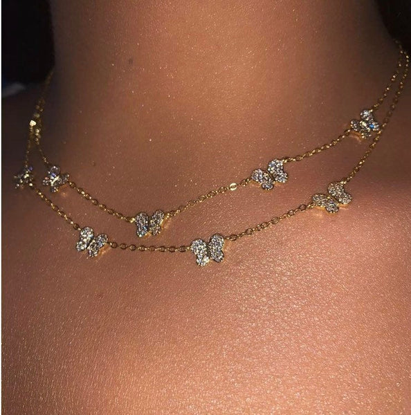 Butterfly Necklace, butterfly pendant necklace , butterfly choker, charm butterfly necklace ,gold butterfly choker