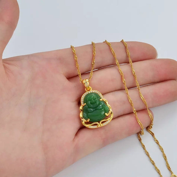 small Jade Buddha necklace ,18k gold plated buddha necklace ,buddah necklace ,buhddah necklace,women buddha necklace