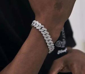 12mm cuban link bracelet ,men cuban bracelet, 12mm width micro pave two row cubic zirconia Cuban link chain iced out bling 5A cz hip hop