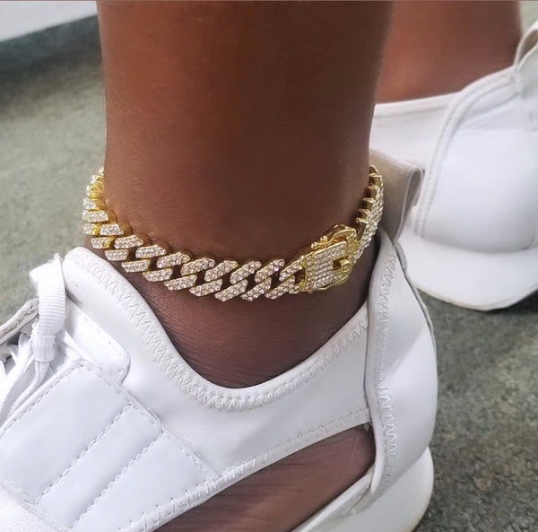 cuban anklet , 12mm Link anklet , gold anklet , men anklet, gift for girlfriend