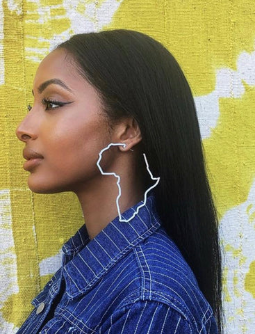 9CM Outline Africa Map Big Earrings Exaggerate Earring Gold Color African Jewelry Traditional Ethnic Hyperbole Earrings #201121