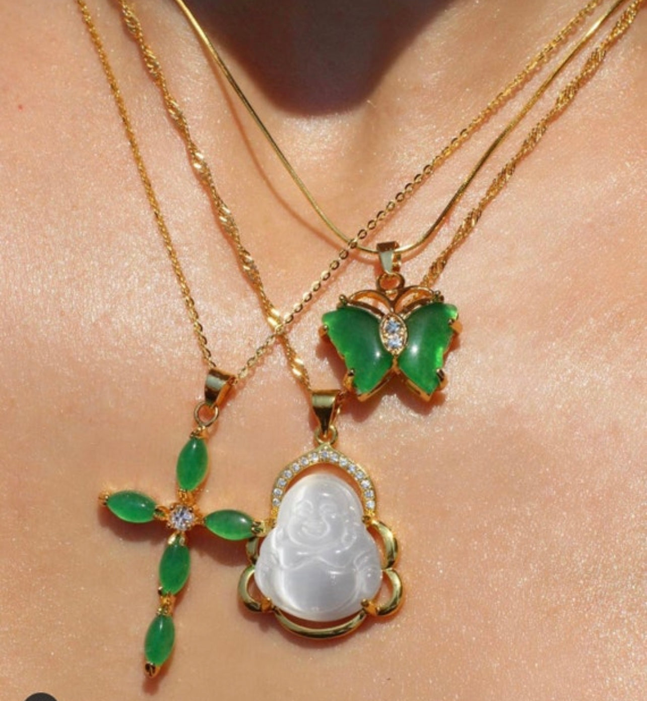 Jade mini butterfly pendant– Lavishluxxshop
