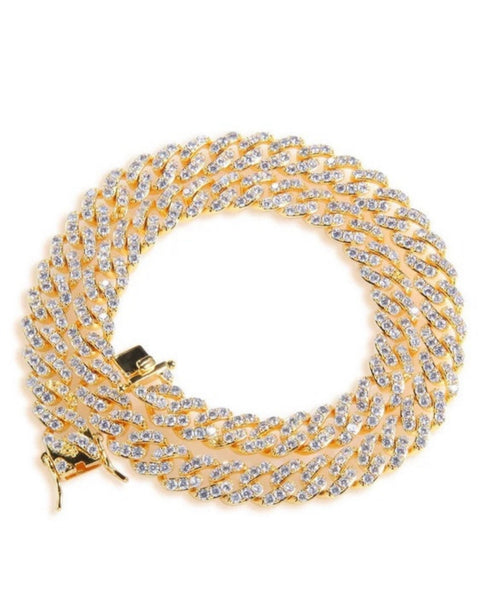 GOLD choker ,9mm Iced Out Women Choker (BUY ONE GET ONE FREE ADD 2 TO CART)