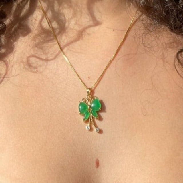 Lucky flower jade necklace Buy one get one free