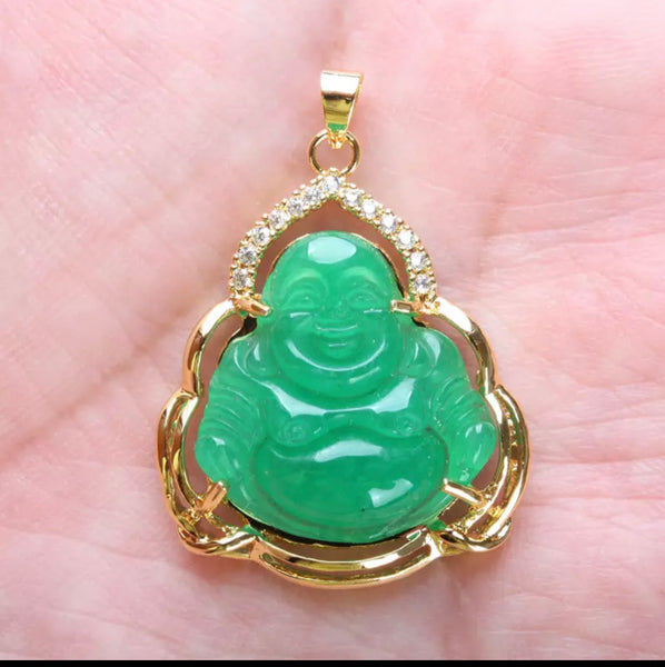 Jade buddha necklace