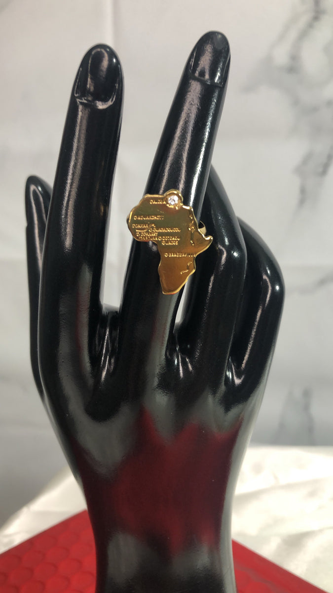 Africa Map ring– Lavishluxxshop