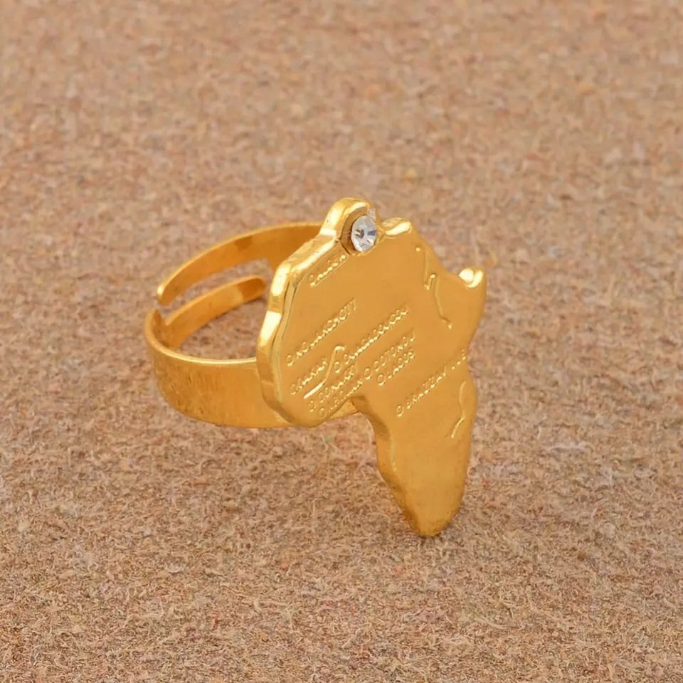 Africa Map ring– Lavishluxxshop