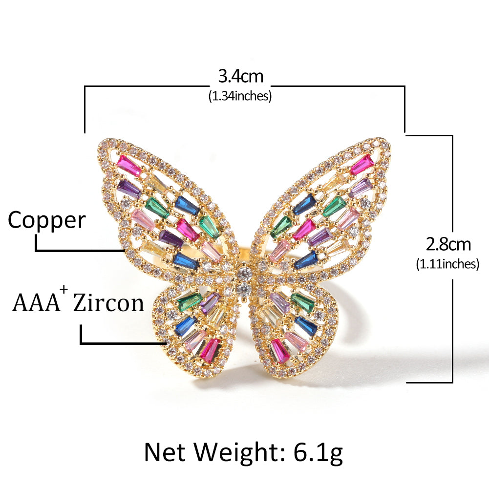 Iconic Butterfly CZ Resizable Ring Bling Bling– Lavishluxxshop