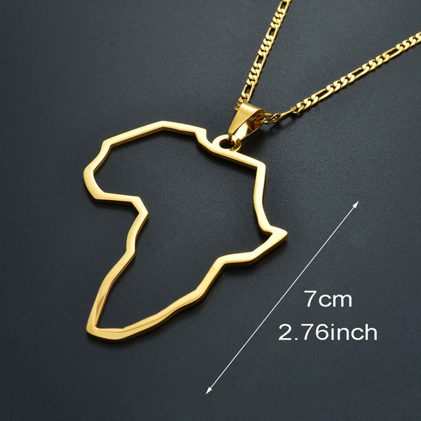 Outline Big Map Africa Necklaces