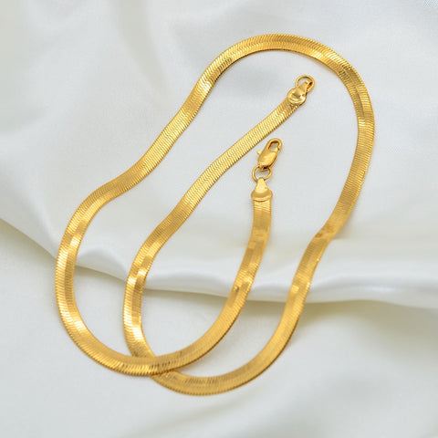 Snake Chain Necklace, herringbone choker, flat snake chain