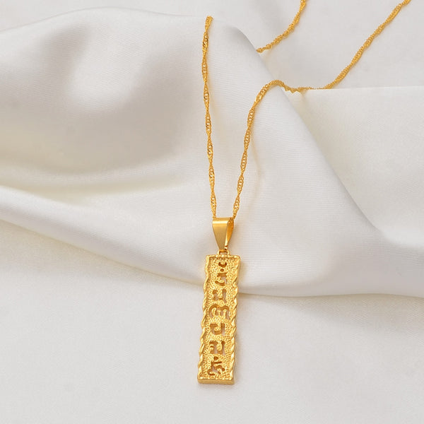 Anniyo Buddha Buddhist Six Words Mantra Pendant Chain Necklaces for Women Gifts / NOTE: Can't Customize Name #008909