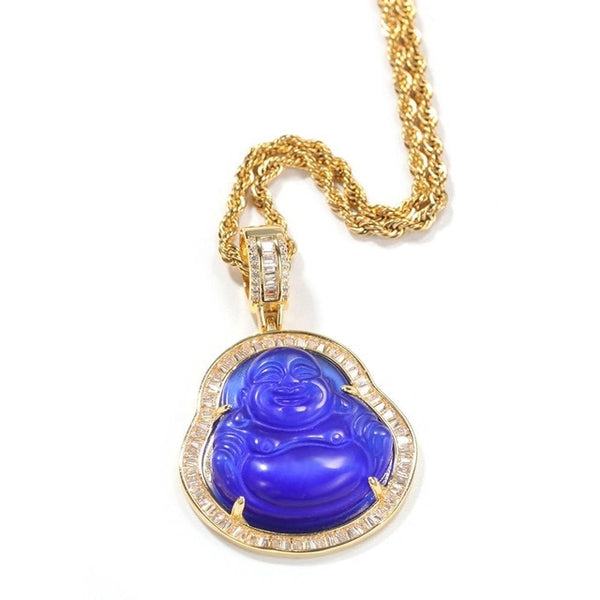 Buddha Pendant Necklaces For Women Gold Silver Color Colored Gem \