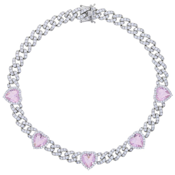 12mm Miami Cuban Link Chain Hearts choker